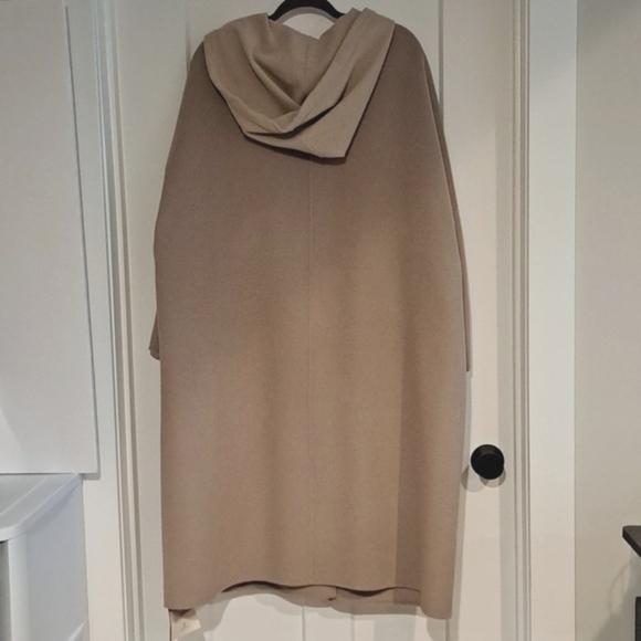 Ana Hooded Wool Cashmere Coat (Bone/Beige) - NAP Loungewear - Picture 10 of 13